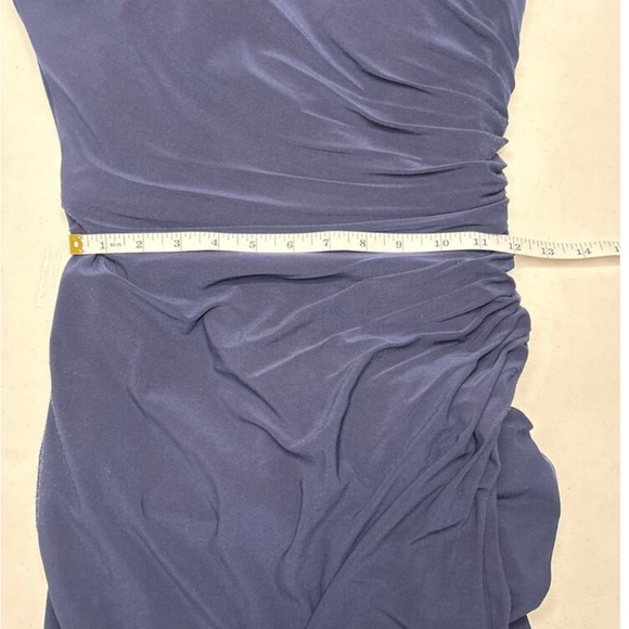 MAC DUGGAL BEADED CUFF DROP SHOULDER GOWN DRESS NAVY free shipping - Picture 7 of 8